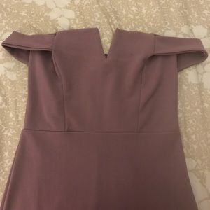 Mauve off the shoulder midi dress